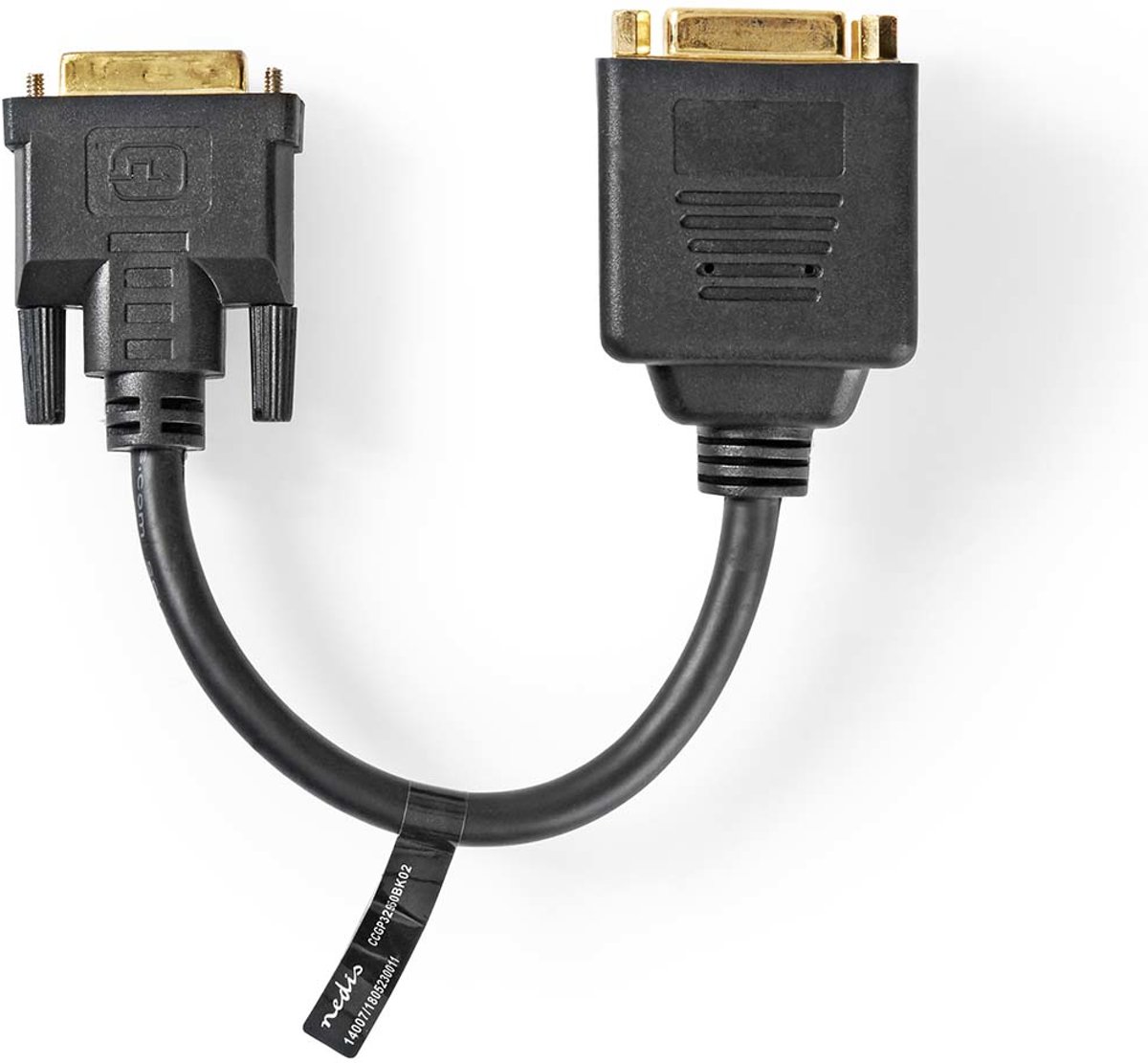 DVI-Kabel | DVI-D 24+1-Pins Male - 2X DVI-D 24+1-Pins Female | 0,2 m | Zwart